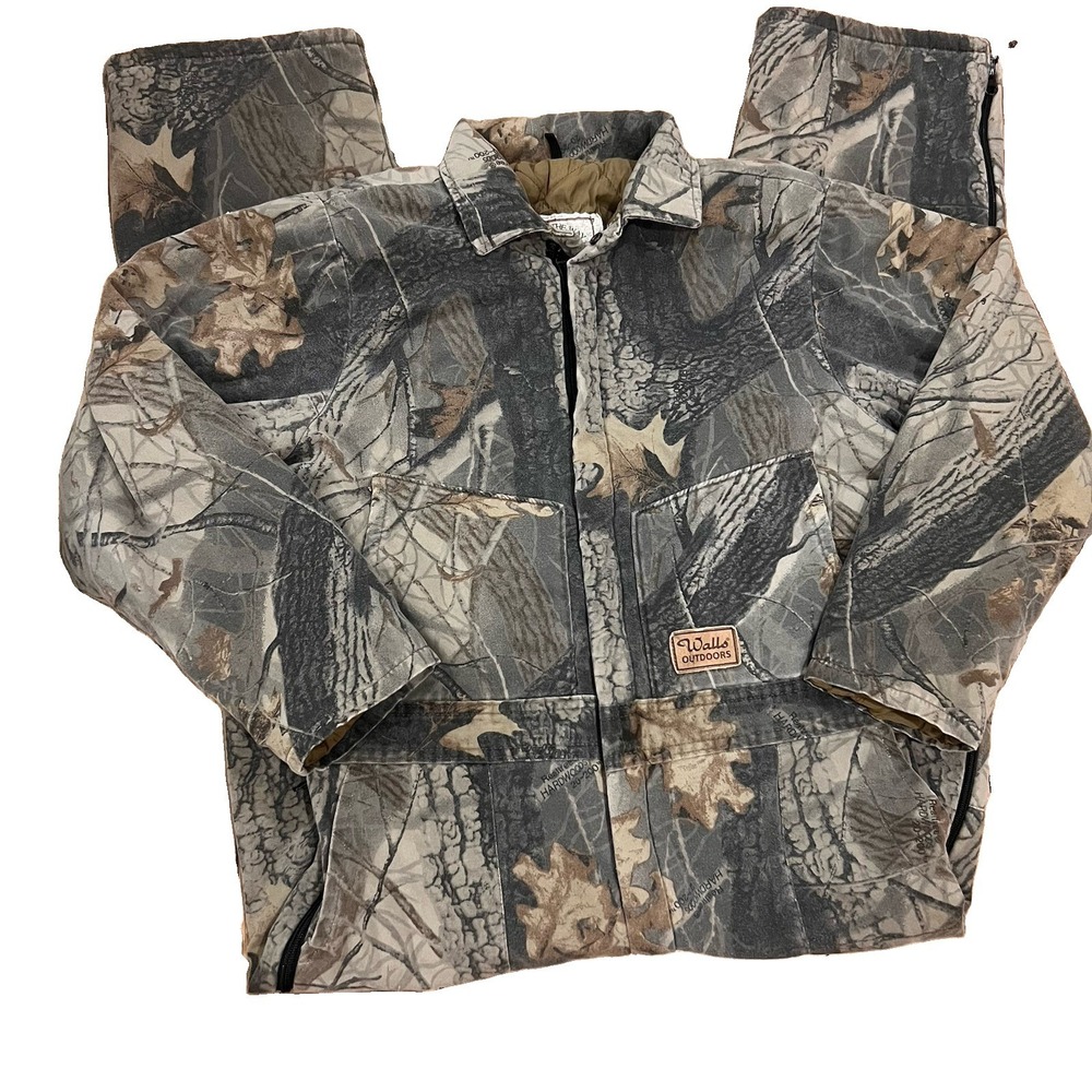 Vtg Walls Realtree Camo Insulated Coveralls Youth 20 Regular USA Hardwoods